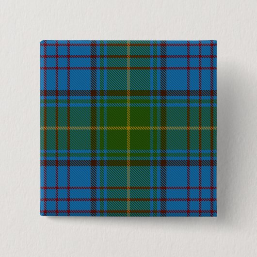 Donegal County Irish Tartan Vierkante Button 5,1 Cm (Voorkant)