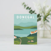 Donegal Ireland Retro Travel Art  Briefkaart (Staand voorkant)