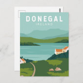 Donegal Ireland Retro Travel Art  Briefkaart (Voorkant / Achterkant)