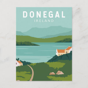 Donegal Ireland Retro Travel Art  Briefkaart