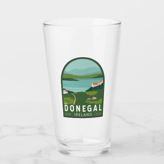 Donegal Ireland Retro Travel Art Glas (Voorkant)