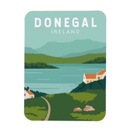 Donegal Ireland Retro Travel Art  Magneet (Verticaal)