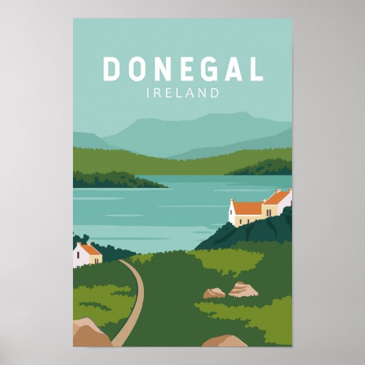 Donegal Ireland Retro Travel Art Poster (Voorkant)