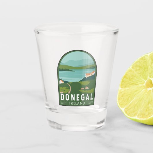 Donegal Ireland Retro Travel Art  Shot Glas (Voorkant)