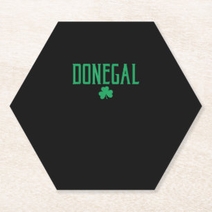 Donegal Text en Irish Shamrock Green Print T-Shir Kartonnen Onderzetters