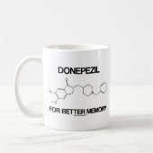 Donepezil voor beter geheugen chemische molecule koffiemok (Links)
