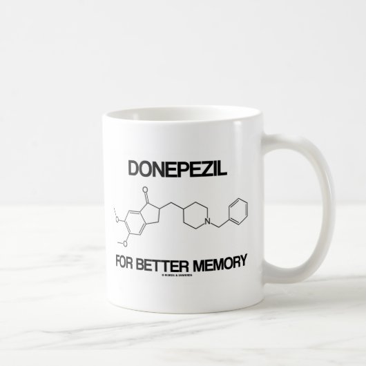 Donepezil voor beter geheugen chemische molecule koffiemok (Rechts)