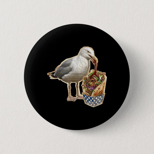 Doner Kebab Meeuw Ronde Button 5,7 Cm (Voorkant)