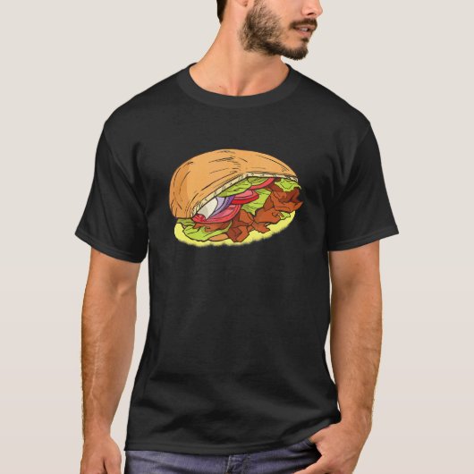 Doner Kebab met schapenhouder Kebab Salad Cucumber T-shirt (Voorkant)