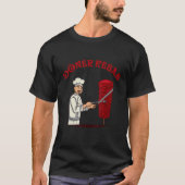 Döner Kebap Classic Kok met kebab spuug en mes T-shirt (Voorkant)