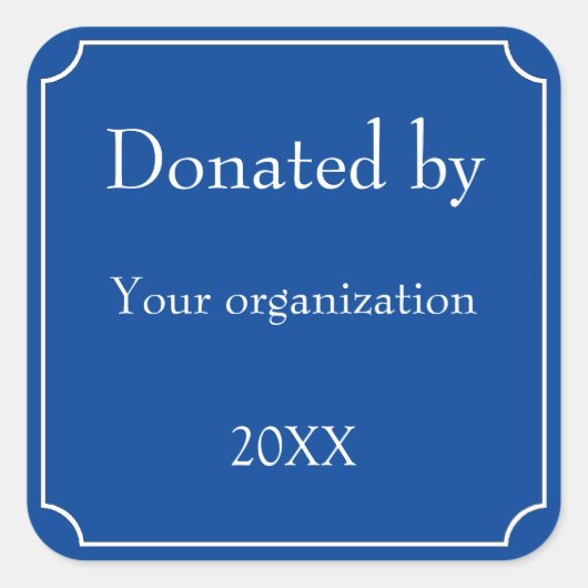 Doneren door Sjabloon Square Sticker (Voorkant)