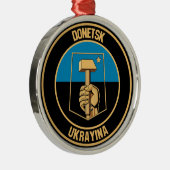 Donetsk Round Emblem Metalen Ornament (Rechts)