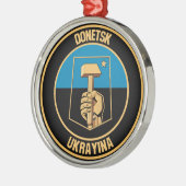 Donetsk Round Emblem Metalen Ornament (Links)
