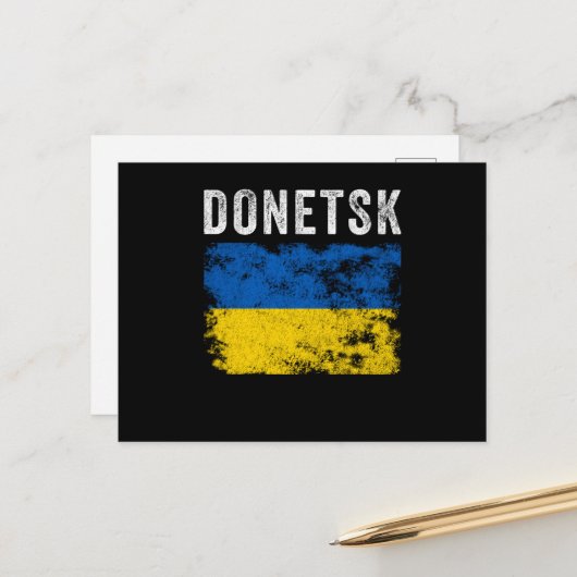 Donetsk Ukraine Oekraïens patriottisch Briefkaart (Voorkant / Achterkant in situ)