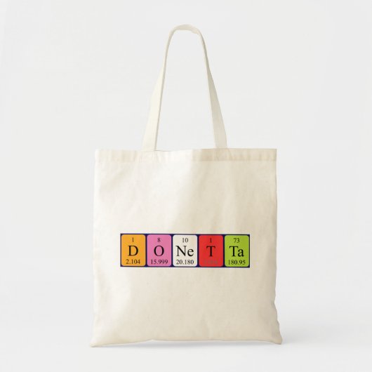 Donetta periodieke handelsnaam canvas tas (Voorkant)