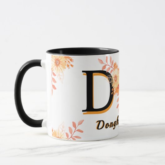 donghpi name Mug–Elegant Letter D  Coffee cup Mok (Links)
