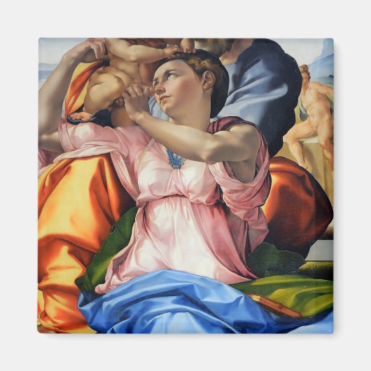 Doni Tondo, Doni Madona (detail), Michelangelo, 15 Magneet (Voorkant)