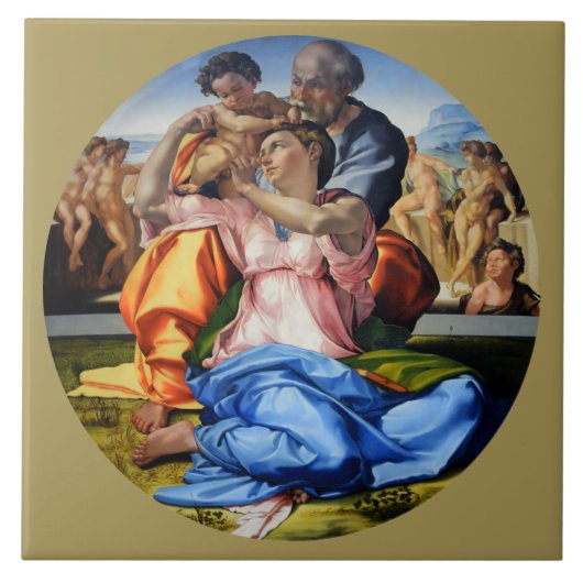 Doni Tondo, Doni Madona, Michelangelo Tegeltje (Voorkant)