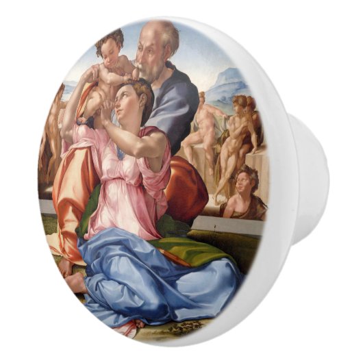 Doni Tondo van Michelangelo Buonarroti Keramische Knop (Rechts)