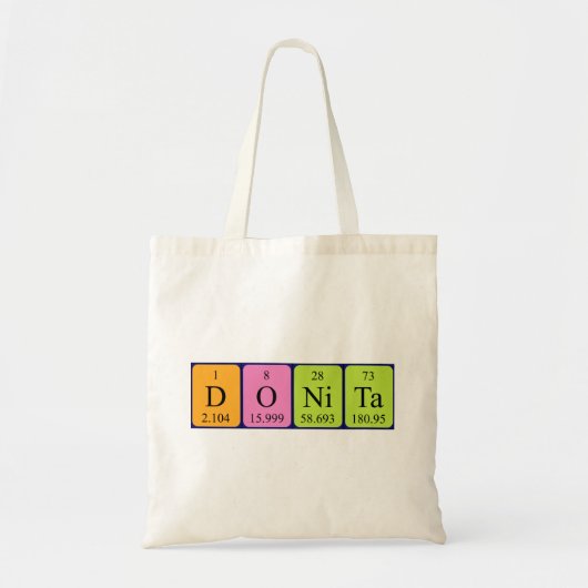 Donita periodieke lijstnaam canvas tas (Voorkant)