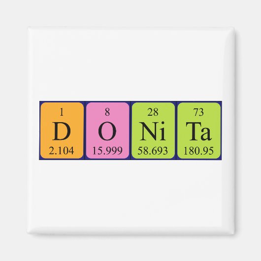 Donita periodieke table name magnet (Voorkant)