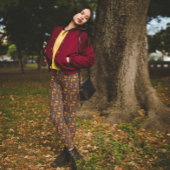 Donk Acorns Autumn Leaves Grey Leggings