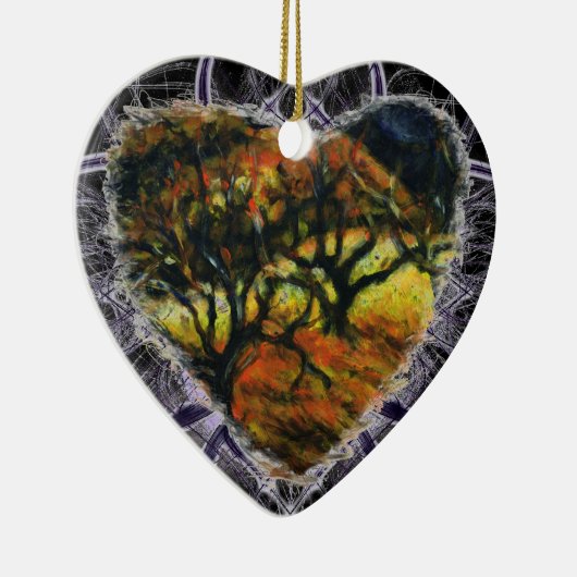 Donk Autumn Heart Keramisch Ornament (Rechts)