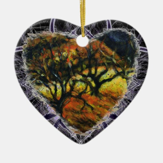 Donk Autumn Heart Keramisch Ornament (Voorkant)