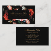 Donk Black Moody Red Floral Visitekaartje (Voorkant / Achterkant)