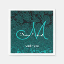 Donk Blauwgroen White Turquoise Elegant Wedding Mo Servet