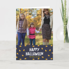 Donk Blue Candy Corn Happy Halloween Foto Kaart