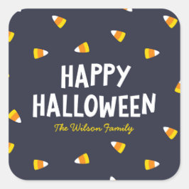 Donk Blue Candy Corn Happy Halloween Vierkante Sticker