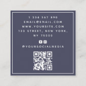 Donk Blue Diamond Jewelry Designer QR Code Social Vierkante Visitekaartje (Achterkant)