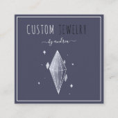 Donk Blue Diamond Jewelry Designer QR Code Social Vierkante Visitekaartje (Voorkant)