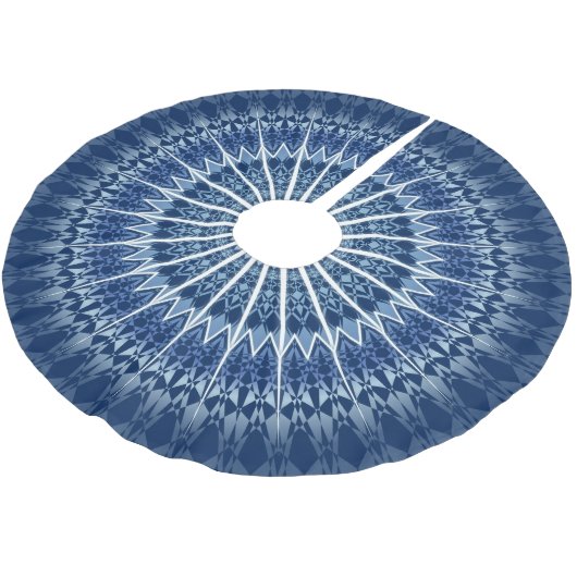 Donk Blue Geometric Mandala Kerstboom Rok (Gekanteld)