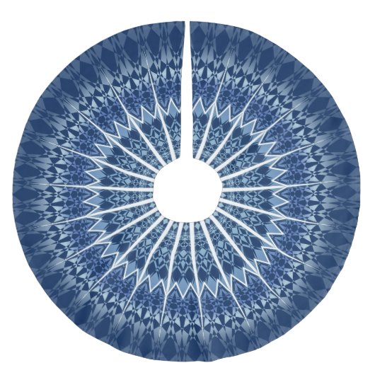 Donk Blue Geometric Mandala Kerstboom Rok (Voorkant)