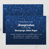Donk Blue Glitter ombre Annaprashan First Rice Kaart (Voorkant / Achterkant)