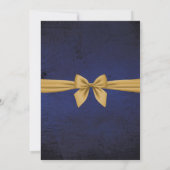 Donk Blue Gold Bow Shower Invitation Kaart (Achterkant)