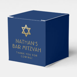 Donk Blue Gold Personalized Bar Mitzvah Bedankdoosjes