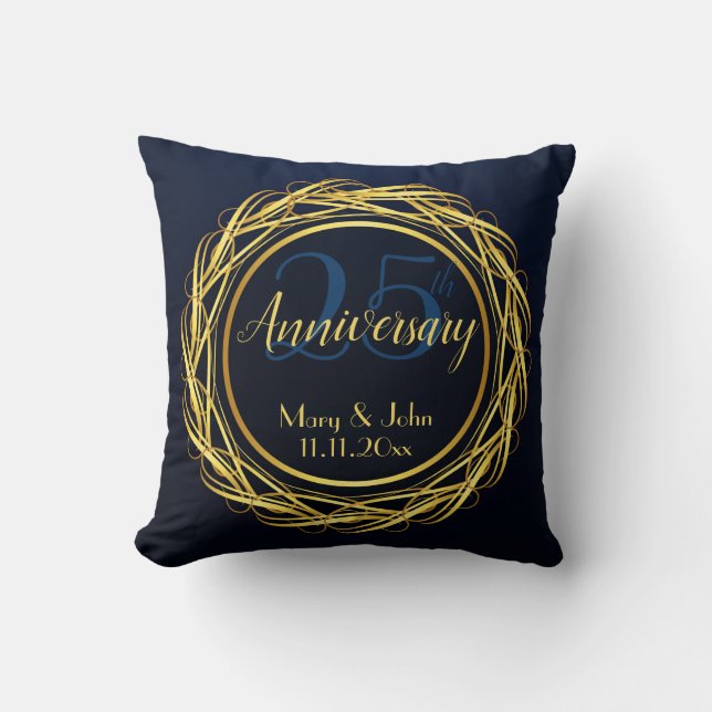 Donk Blue Gold Royal Jubileum Luxury Kussen (Voorkant)