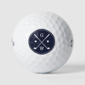 Donk Blue Golf Clubs Monogram Golfballen (Voorkant)