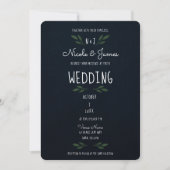 Donk Blue Green Leaves Modern Greenery Wedding Kaart (Voorkant)