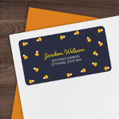 Donk Blue Halloween Candy Corn Address Label