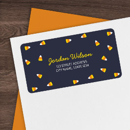 Donk Blue Halloween Candy Corn Address Label
