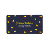 Donk Blue Halloween Candy Corn Address Label (Voorkant)