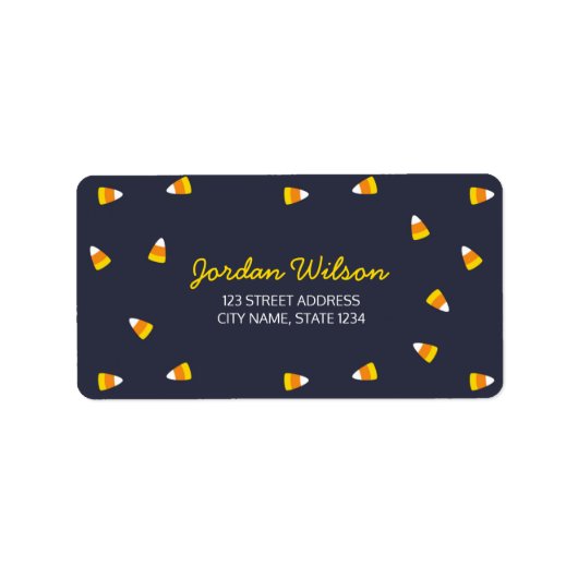 Donk Blue Halloween Candy Corn Address Label (Voorkant)
