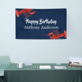 Donk Blue Lobster Thed Fun Birthday Party Custom Spandoek (Beurs)