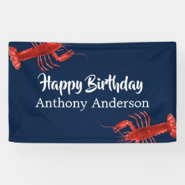 Donk Blue Lobster Thed Fun Birthday Party Custom Spandoek