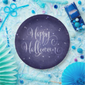 Donk Blue Magical Stars Happy Halloween Party Papieren Bordje (Feest)