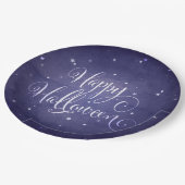Donk Blue Magical Stars Happy Halloween Party Papieren Bordje (Gekanteld)